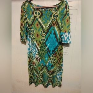 Vintage Mini Dress Peacock Design